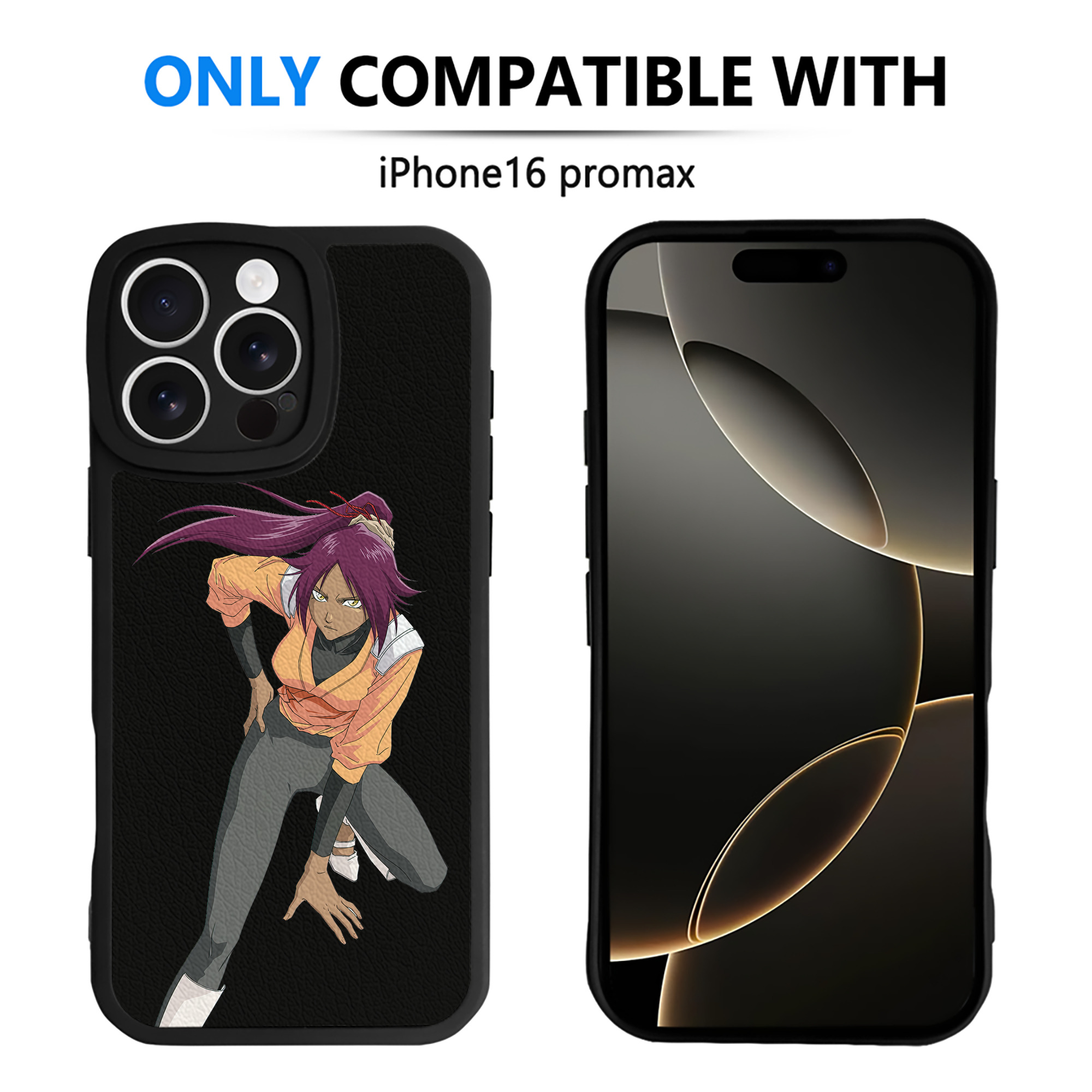 （画像用） ブリーチ 四楓院 夜一（しほういん よるいち） BLEACH Shihouin Yoruichi 【iPhone 16シリーズ対応】シリコンスマホケース（レザー調） 材質：シリコン